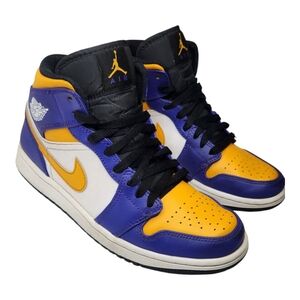 Nike Air Jordan 1 Mid Lakers Sneaker